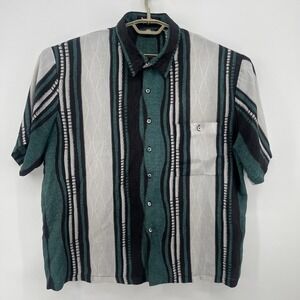 Vintage Alan Stuart Shirt Mens XL Multicolor Abstract Button Up USA 90s